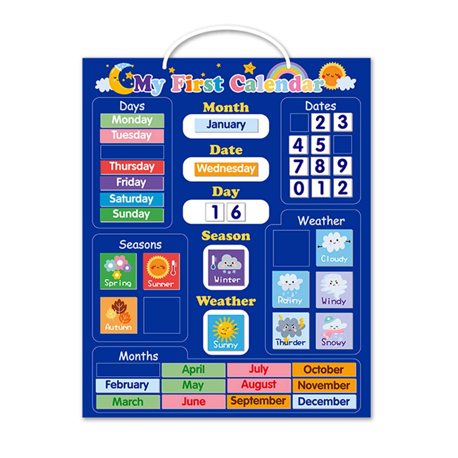 kids-calendar-first-daily-magnetic-calendar-kids-weather-station-preschool-learning-toy-classroom-calendar-set-available-for-wall-or-fridge-walmart-com
