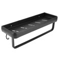 thumbnail image 2 of Estante de almacenamiento de pared de 40 cm, estante de pared, organizador de condimentos para cocina y dormitorio (una sola capa con barra y 5 ganchos), 2 of 15