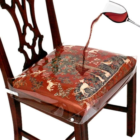 LAMINET Nouveau & Amélioré Protecteur de Siège de Chaise Breveté en Plastique Transparent Amovible Résistant aux Éclaboussures - Convient aux Sièges de Chaise jusqu'à 21 Pouces x 21 Pouces - Ensemble de 4