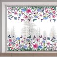 thumbnail image 1 of Adhesivos para ventana de 15 x 46 con diseño de flores, mariposas grandes de primavera, hortensias, hierba, adhesivos para ventana de vidrio, reutilizables, de PVC de doble cara, estáticos, para, 1 of 7