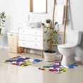 thumbnail image 6 of Yayeee Bath Rug for Bathroom Floor Non Slip Rectangle Fluffy Soft Absorbent Mat, 16"x24", Yelllow Simple Shapes, 6 of 7