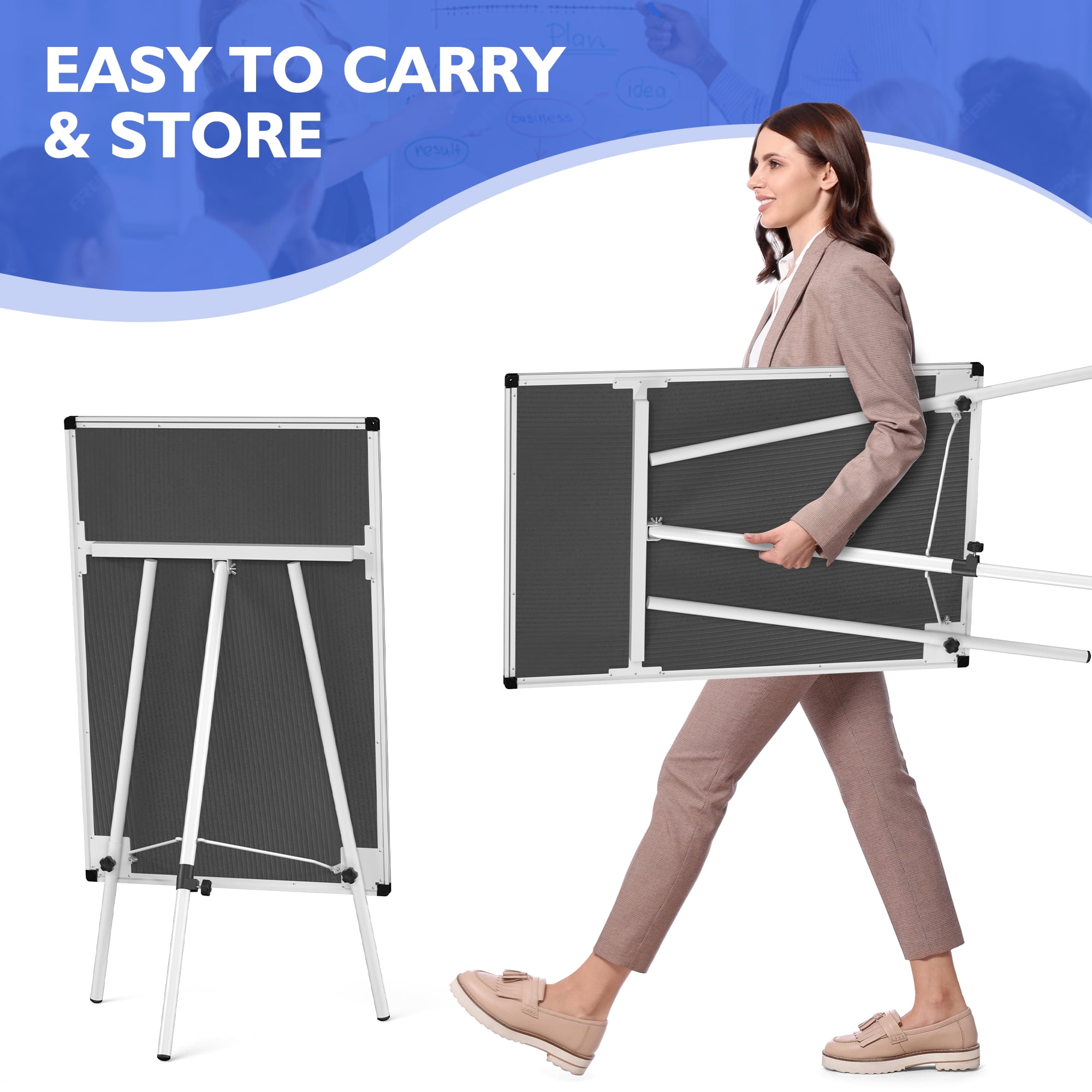 Magnetic Whiteboard Easel Stand,Portable White Board 36 x 24, Tripod Height Adjustable, Easel Stand White Board for School or Office & Teaching