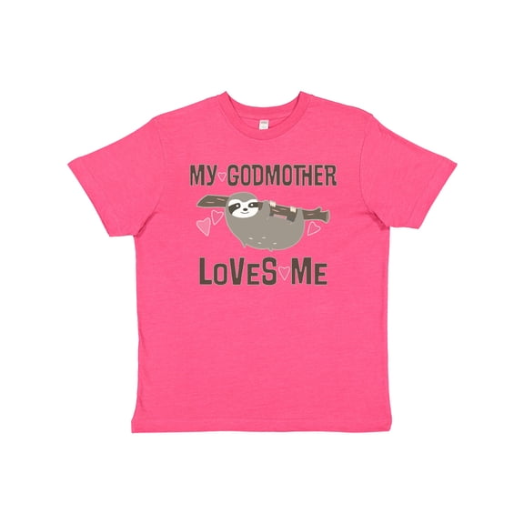 Inktastic My Godmother Loves Me Girls Sloth Youth T-Shirt