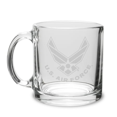 Us Air Force Deep Etched 13 Oz Clear Coffee Mug Us Air Force Deep Etched 13 Oz Clear Coffee Mug