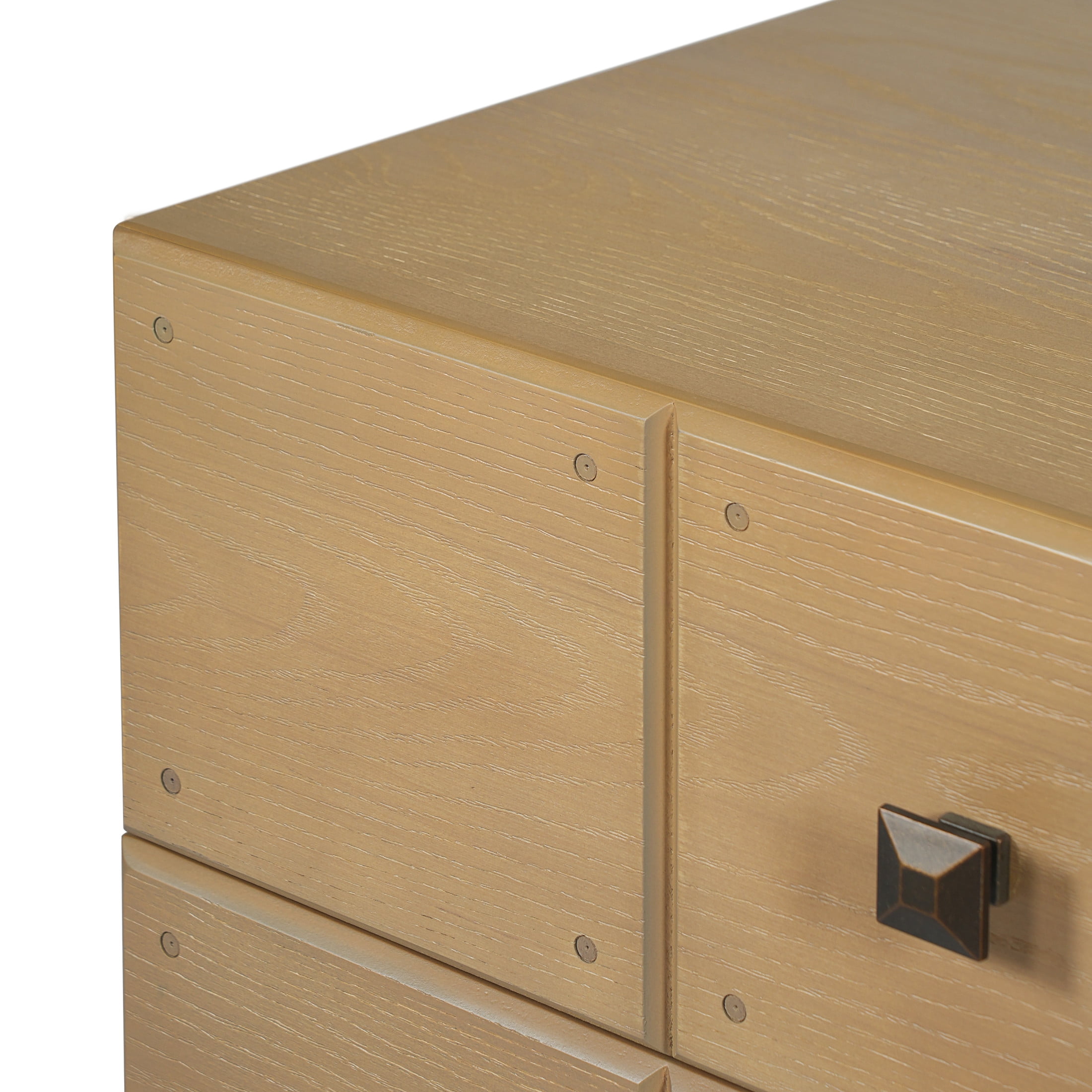 Christopher Knight Home Mid-Century Wood Nightstand with 2 Drawers, Fluted Pedestal, Natural, Set of 2