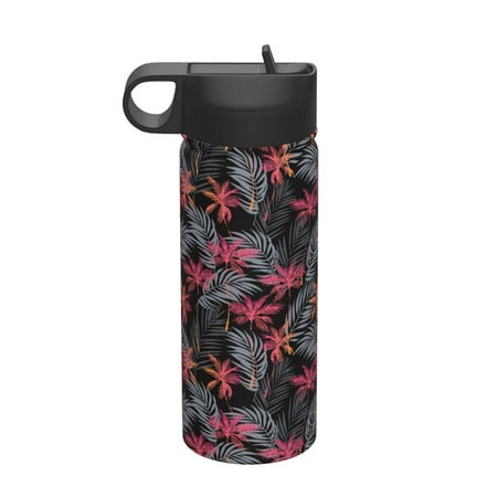 

Tideii Colorful Hawaii Palms for 18OZ Insulated Space Bottle Stainless Steel Water Cup with Straw Suitable for Outdoor Sports Unisex