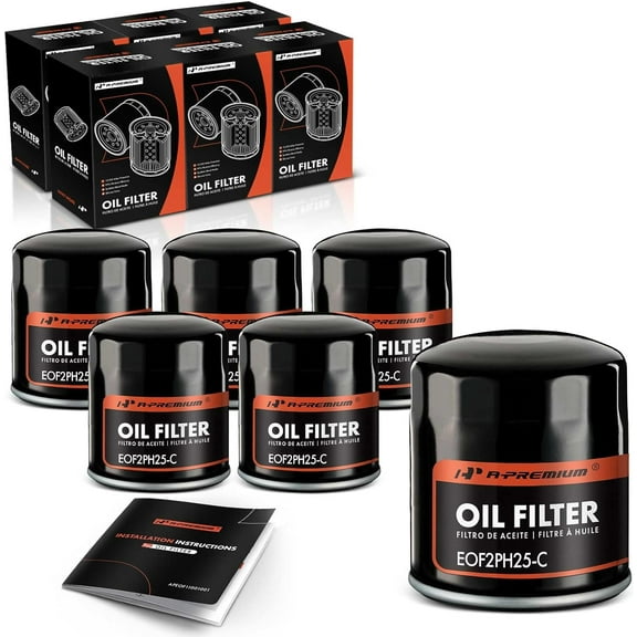 A-Premium 6-PC 10K Miles Protection Spin On Oil Filter Compatible with Buick Regal & Chevrolet C10 & GMC C15 & Jeep & Cadillac & Oldsmobile & Pontiac & AMC & International & Land Rover & Rover