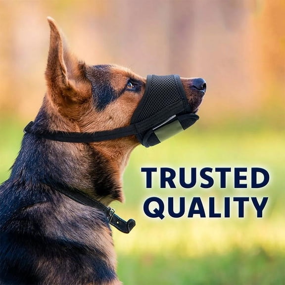 Premium nylon dog muzzle, adjustable & breathable pet muzzle for small medium large dogs, anti-bite anti-licking training muzzle, black, 5 sizes (xs-xl)