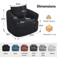 thumbnail image 3 of Swivel Accent Chair,360° Round Upholstered Armchair with One Soft Pillow,Teddy Fleece High-Resilience Sponge Single Sofa for Living Room, Bedroom, Apartment,No Assembly,Black, 3 of 12