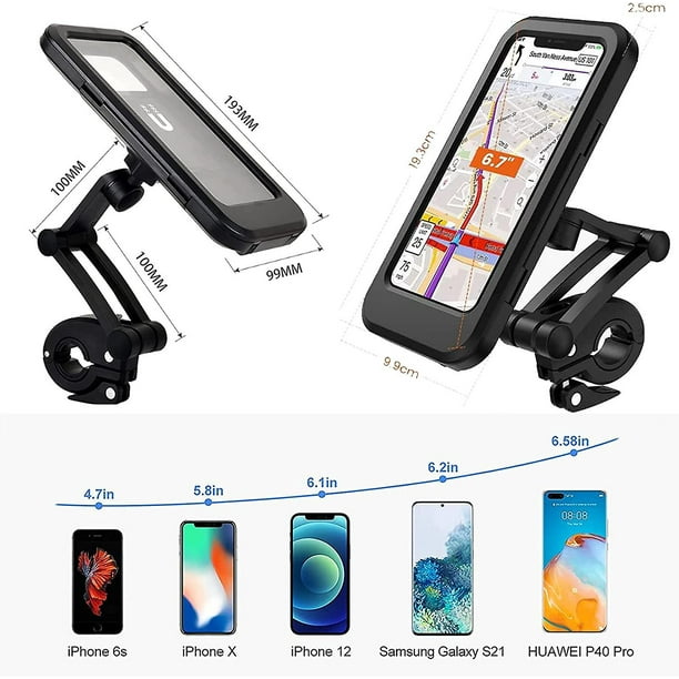 Support de Smartphone Portable pour Vélo, Moto, Support de Vélo Universel,  Écran Tactile Étanche avec Rotation 360, Support de Smartphone Portable  pour Smartphone jusqu'à 