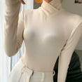 thumbnail image 6 of Arlun Women's Thermal Turtleneck Sweaters Stretchy Slim Fit Long Sleeve Pullover Sweater Soft Comfortable Lightweight Solid Color Fitting Base Layer Sweater Tops White XL, 6 of 7