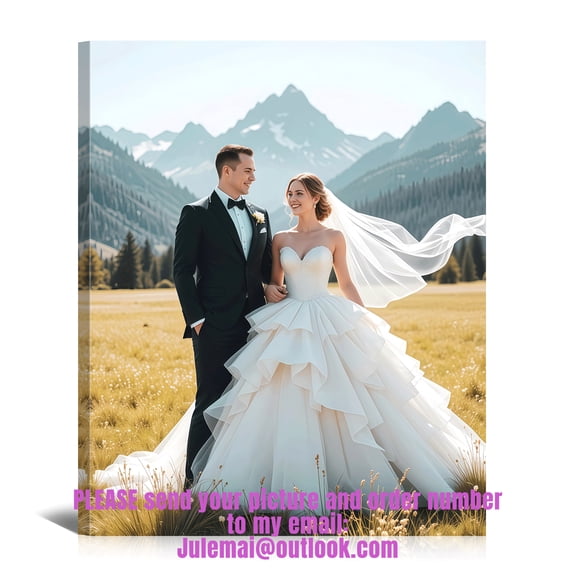 Personalized 8x10 Picture Print, Custom Canvas Prints with Your Photos Customized Wall Art Gifts for Family Pets Couples Wedding Home Decor