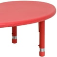 thumbnail image 4 of Flash Furniture Wren 35''W x 65''L Half-Moon Red Plastic Height Adjustable Activity Table, 4 of 7