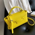 thumbnail image 2 of Classic Handbag Women Bag Solid Color Pu Leather Shoulder Bag for Female Versatile Messenger Bag Simple Trend Hand Bag Brand (yellow,(20cm, 2 of 7