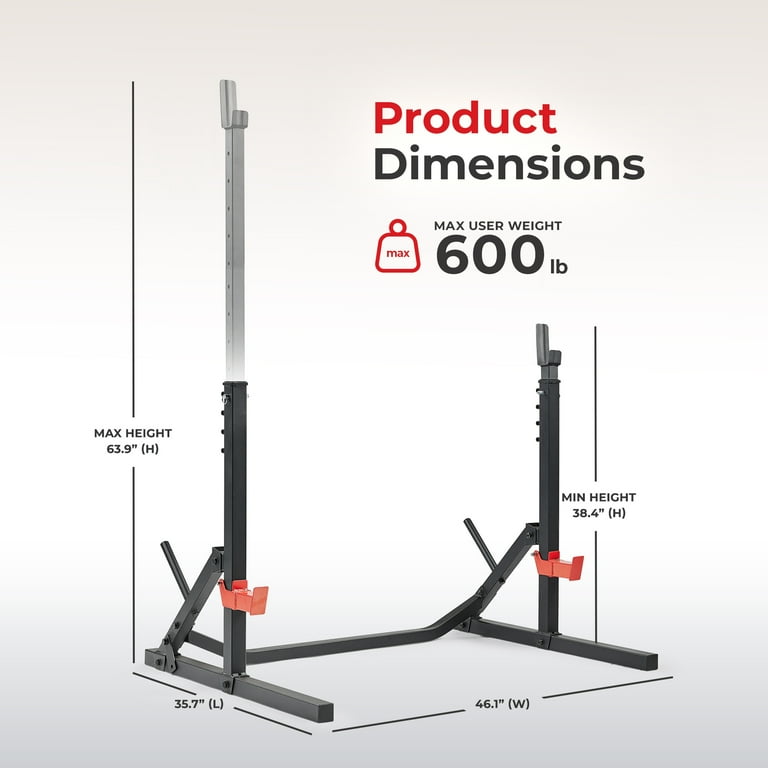 Bench press rack dimensions hotsell