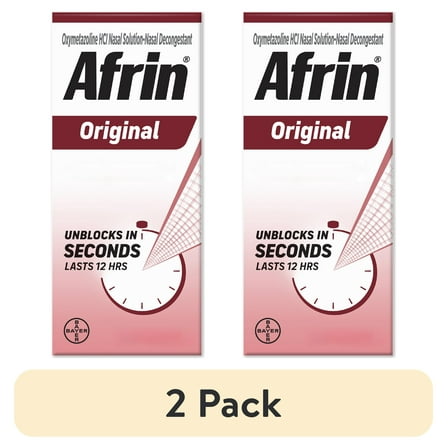 (2 pack) Afrin Original 12 Hour Nasal Congestion Relief Spray - 30 ml