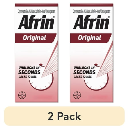 (2 pack) Afrin Original 12 Hour Nasal Congestion Relief Spray - 30 ml