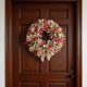 thumbnail image 5 of Corona de flores artificiales para colgar en la puerta principal – Letrero de bienvenida primaveral para decoración del hogar, bodas y fiestas., 5 of 6
