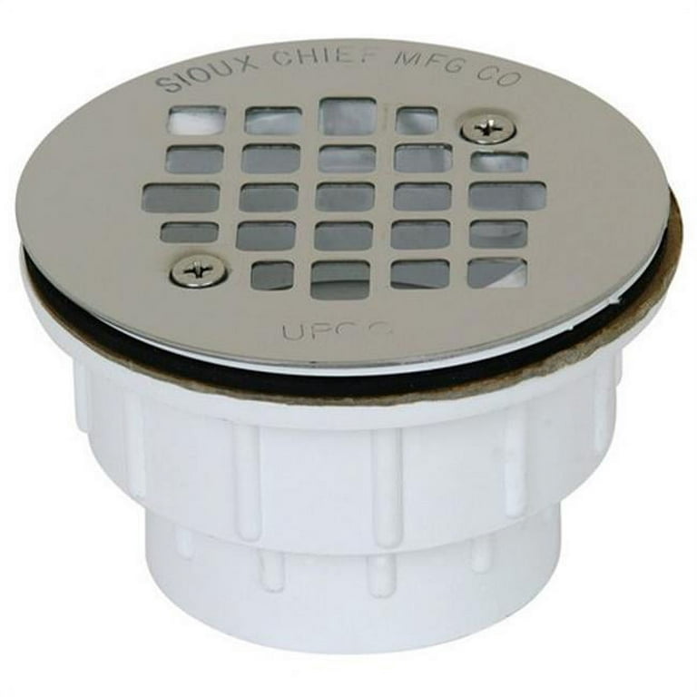 2 in. PVC Solvent Weld Shower Drain with Snap-In Stainless Steel Strainer
