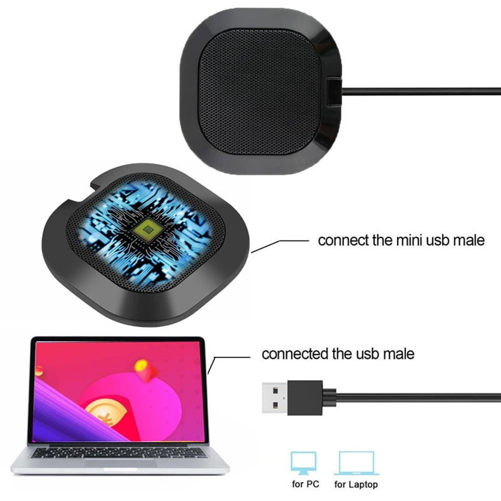 Computer PC Mic Desktop Microphone 360 Degree Omnidirectional Pickup Condenser for Video Conference Gaming Chatting