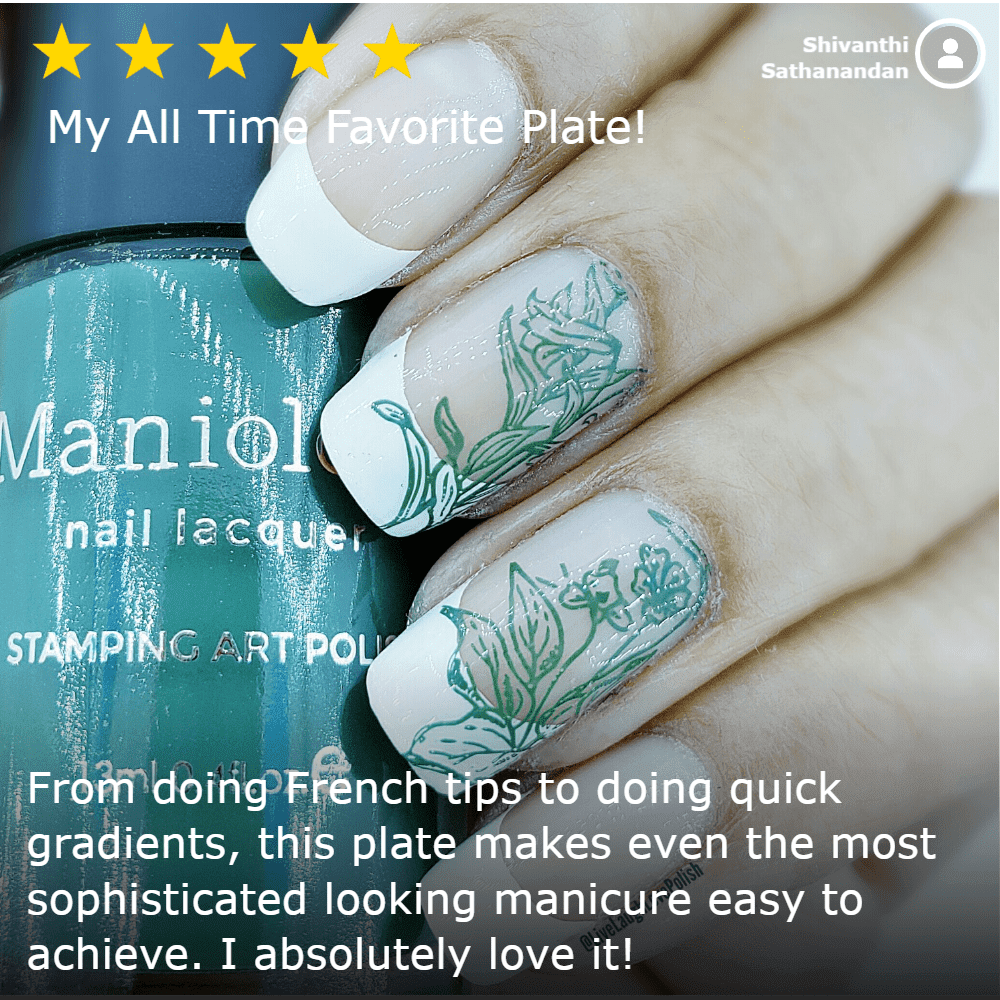 Maniology Pardon my French Nail Stamping Bundle - 1 Stainless Steel Plate with Nail Art Set