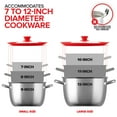 thumbnail image 2 of Modern Innovations Universal Lids (Set of 2) Fits 7 to 12-Inch Cookware, Silicone Replacement Pan Lid, Glass Top Covers for Skillets, Pots, Frying Pans, Cast Iron - Red, 2 of 7