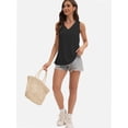 thumbnail image 6 of 3-pack Black Womens Tank Tops V Neck Summer Trendy Casual Loose Fit Flowy Sleeveless Shirts, 6 of 6
