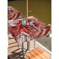 thumbnail image 2 of Outdoor Tablecloth with Umbrella Hole for Patio/Picnic/Party/Camping, Ocean Red Octopus Waterproof Table Cloth Square Cover Washable, Nautical Castle Coastal Lighthouse (54"x 54"), 2 of 8