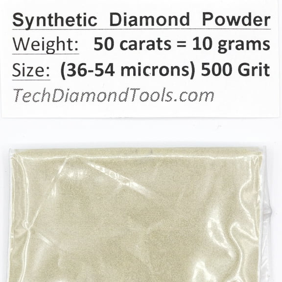 TechDiamondTools Diamond Powder 500 Grit 36-54 Microns -50 Carat = 10 Grams