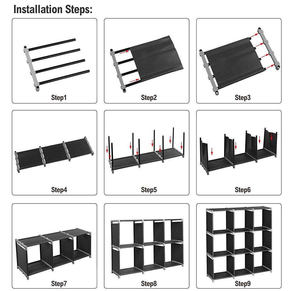 UBesGoo 9-Cube Organizer Shelf Closet Cloth Bookcase Storage Modular Multifunctional
