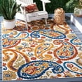 thumbnail image 2 of SAFAVIEH Cabana Allycia Paisley Indoor/Outdoor Area Rug, Cream/Navy, 6' x 9', 2 of 14