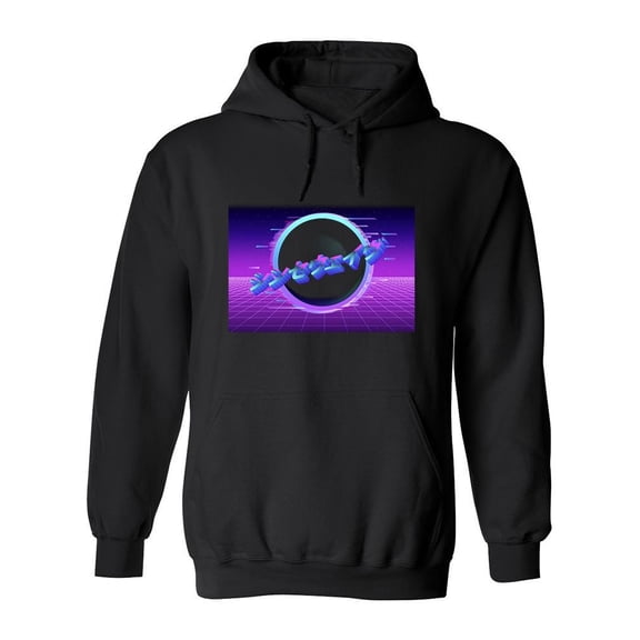 Synthwave And Japanese Text Hoodie Men -Image by Shutterstock, Male 3X-Large
