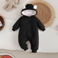 thumbnail image 2 of Baby Winter Fleece Lined Romper Bear Ear Hooded Quilted Snowsuit Full Zipper Warm Jumpsuit Outfit, 2 of 6