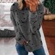 thumbnail image 1 of ICHUANYI Clearance Fashion Women Print Long Sleeve Comfortable Breathable Round-Neck Shirt Tops(Dark Gray, L) ICHUANYI WER2023080708654, 1 of 8