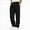 MEN PANTS-A68-Black, variant on Men's Casual Pants Cotton Twill Elastic Drawstring Waist Tapered Chino Pants with Pockets Mens Athletic Gym Cargo Pants ,S-Black
