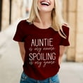 thumbnail image 2 of OSOLU Auntie Is My Name Spoiling Is My Game Shirt For Women Funny Letter Print Tee Aunt Casual T-Shirt Short Sleeve Tee Tops Versatile Dailywear, 2 of 4