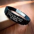 thumbnail image 2 of Amangny Brown Cat Glidelock Clasp Bracelet - I Love My Brown Cat. People, Not So Much. Sarcastic Funny Gifts for Brown Cat Lovers, Father's Day Unique Gifts from Daughter, Son, Wife, Husband, 2 of 3