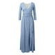 thumbnail image 4 of Vestidos de invitada de boda Prolriy para mujer, vestido de fiesta de cóctel formal con mangas largas y lentejuelas, falda larga tipo tubo, sexy, azul, talla S, 4 of 5