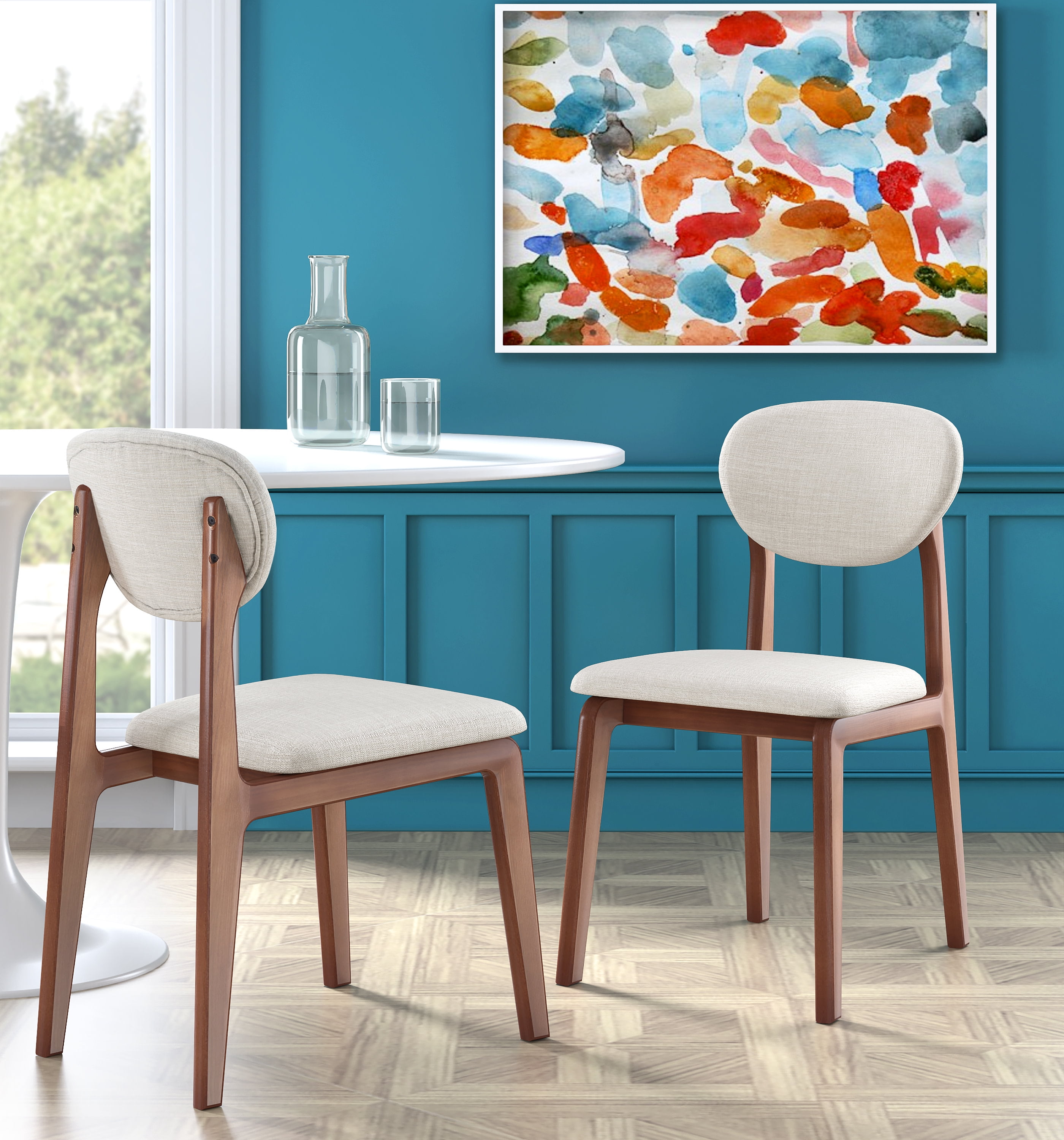 Elle Decor Coralie Dining Chair Set of 2 Buttercream