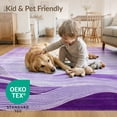 thumbnail image 4 of ODIKA 9'x12' Washable Area Rug Dye Tie Abstract Ombre Wave Gothic Ornamental Purple for Great Room, Indoor Concept, Large Living Low Pile, Flatwoven, 4 of 7