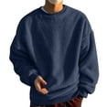 thumbnail image 2 of Fuzzy Sweatshirts for Men 2025 Fall Winter Long Sleeve Crewneck Casual Plain Sweatshirt Pullover Tops, 2 of 6