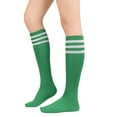 thumbnail image 2 of American Trends Womens Knee High Athletic Socks Casual Stripe Tube Outdoor Sport Socks Thigh High Tights Stockings 1 Pack Green White, 2 of 4