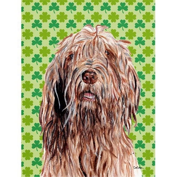 Otterhound Lucky Shamrock St. Patricks Day Flag Garden Size