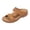 Brown, variant on Rokment Orthopedic Wedges Slip on Sandals for Women with Arch Support Comfortable Summer Beach Flower Hollow out Leather Platform Arch Support Walking Dress Slides Beige Size 6.5