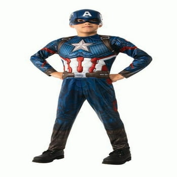 Child Officially Licensed Boys Marvel Captain America Halloween Costume Medium, Red White and Blue