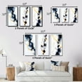 thumbnail image 4 of Designart "Dreamy Childhood Liquid Blue Ink and Gold Abstract III" Abstract Painting Framed Wall Art Set Of 3 - Blue Modern Frame Gallery Wall Set For Home Decor, 4 of 6