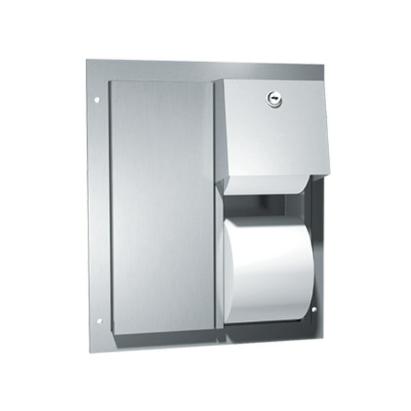 Asi 0046 Surface Mounted 14" X 13-7/8" Jumbo Roll Toilet Tissue Dispenser - Stainless