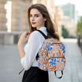 thumbnail image 6 of Fashion Quilted Backpack for Women Lightweight Travel Daypack Casual Bag for Shopping Travel Hand-painted Watercolor Floral S, 6 of 7