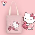 thumbnail image 3 of Bolsos de hombro de Hello Kitty para mujer, bolso de lona impermeable con dibujos animados Sanrio, con bolsillo interior con cremallera, regalo de cumpleaños para niñas, novedad de 2023, 3 of 4