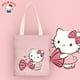 thumbnail image 3 of Hello Kitty-monederos y bolsos de lona para mujer, bolso escolar Simple de un solo hombro para estudiante, bolso de mano Sanrio para niña, 3 of 4